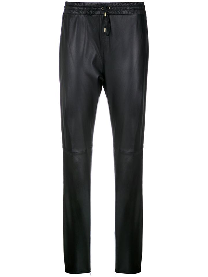 Nk Leather Straight Trousers - Black