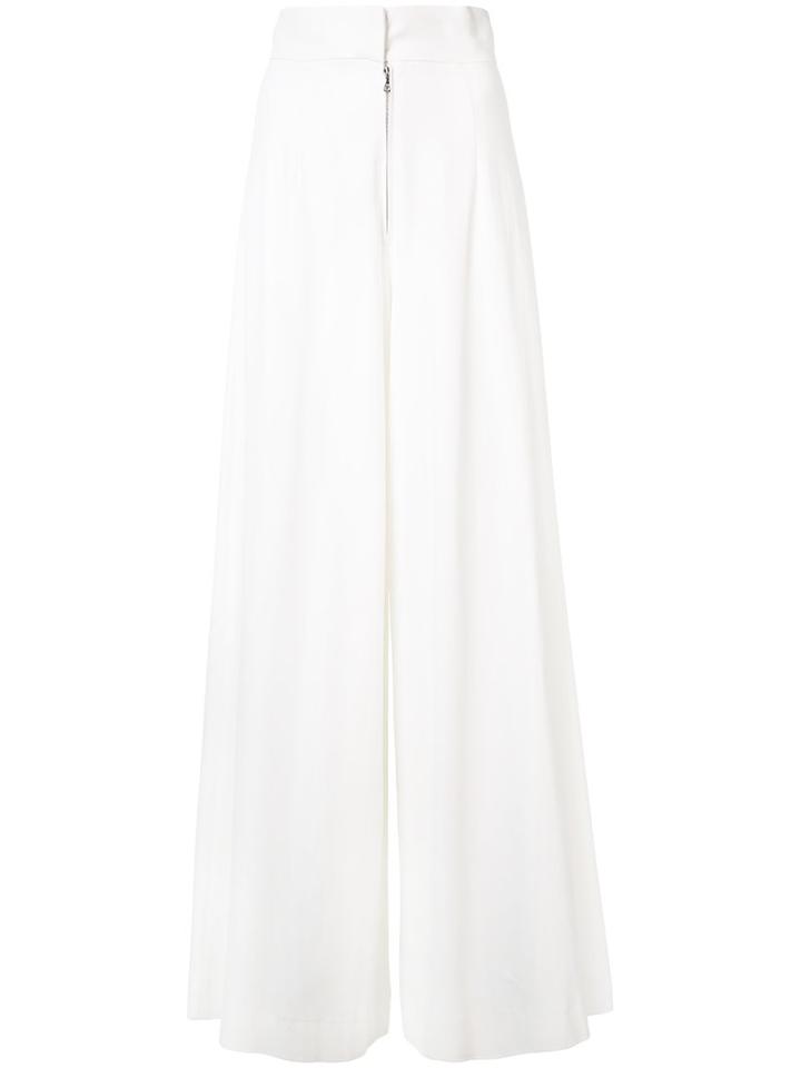 By. Bonnie Young - Wide Leg Trousers - Women - Cotton/viscose - 6, White, Cotton/viscose