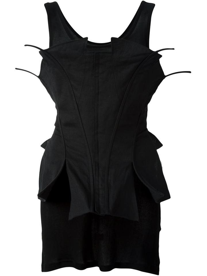 Yohji Yamamoto Corset Tank Top, Women's, Size: 1, Black, Cotton/linen/flax/polyester