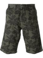 Carhartt 'johnson' Palm Tree Print Bermuda Shorts, Men's, Size: 28, Green, Cotton/linen/flax/polyester