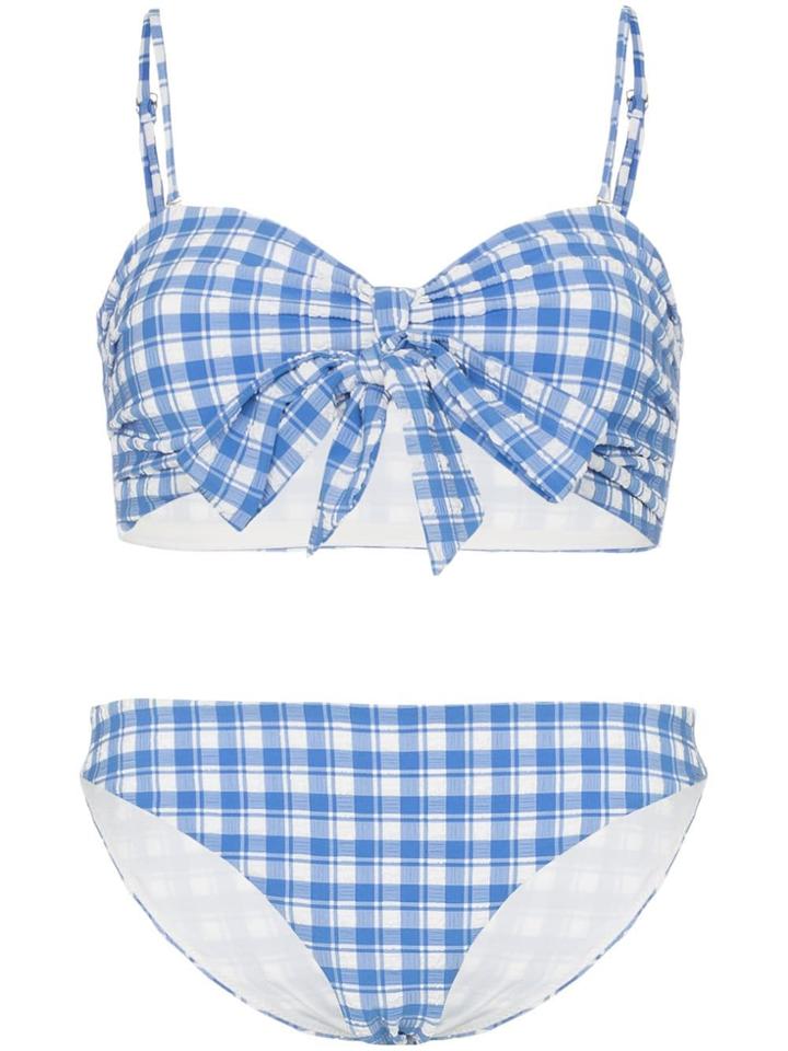 Palm Angels Gingham Printed Bikini Set - Black