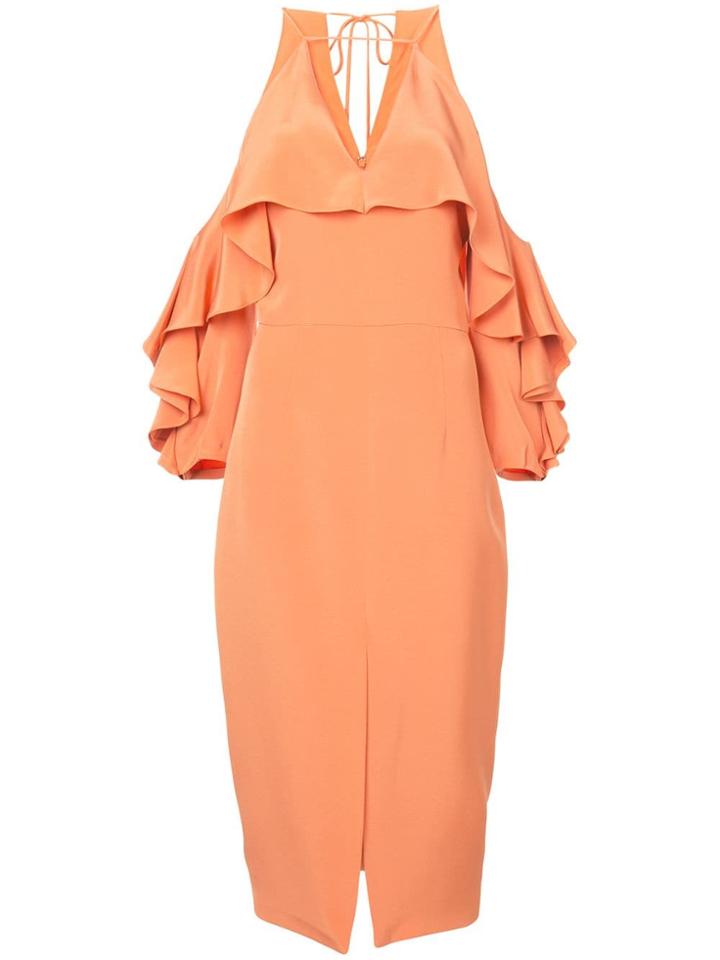 Cushnie Aura Cold Shoulder Dress - Yellow & Orange