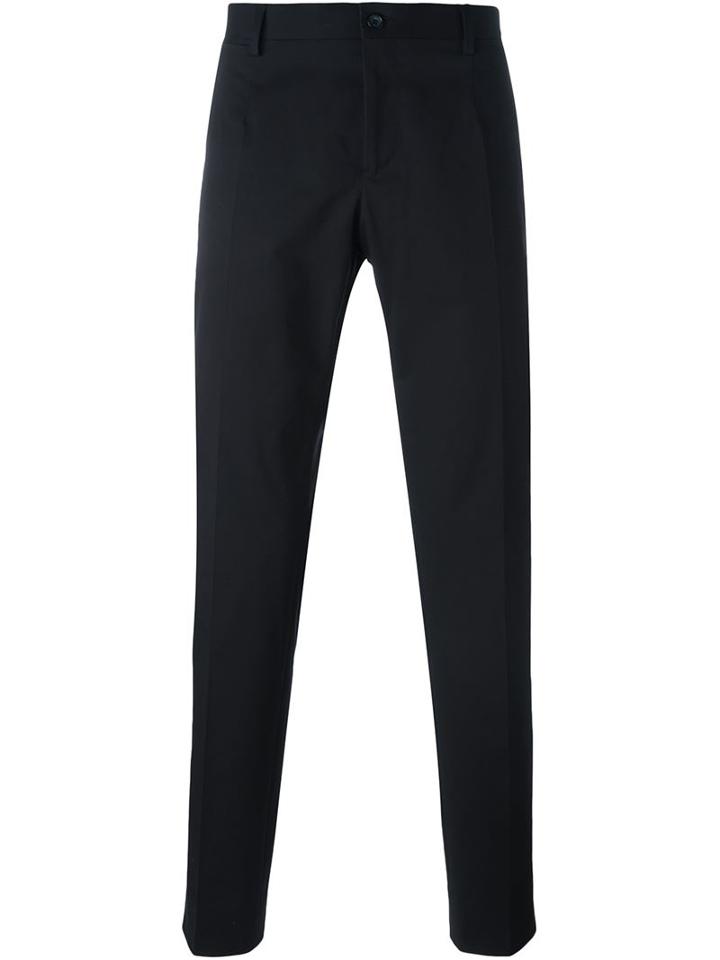 Dolce & Gabbana Tailored Trousers, Men's, Size: 54, Blue, Cotton/spandex/elastane
