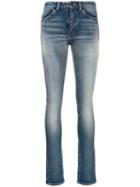 Saint Laurent Stonewashed High-rise Skinny Jeans - Blue