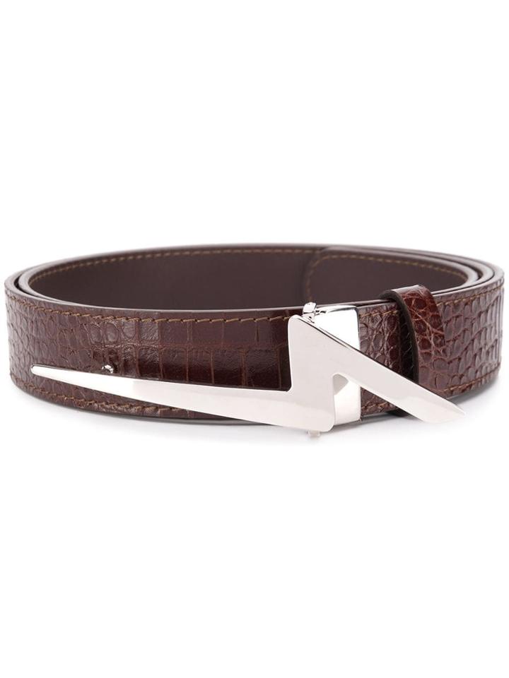 Giuseppe Zanotti Crocodile Embossed Belt - Brown