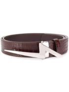 Giuseppe Zanotti Crocodile Embossed Belt - Brown