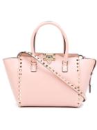 Valentino Rockstud Trapeze Tote, Women's, Pink/purple, Calf Leather/metal Other