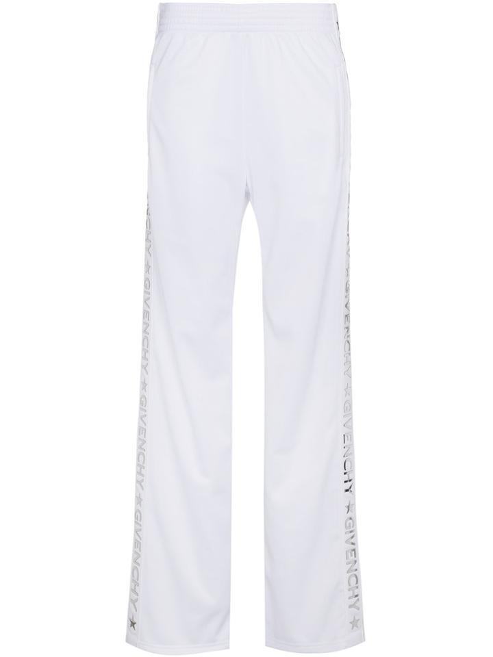 Givenchy Low Rise Track Pants With Logo Stripe - White