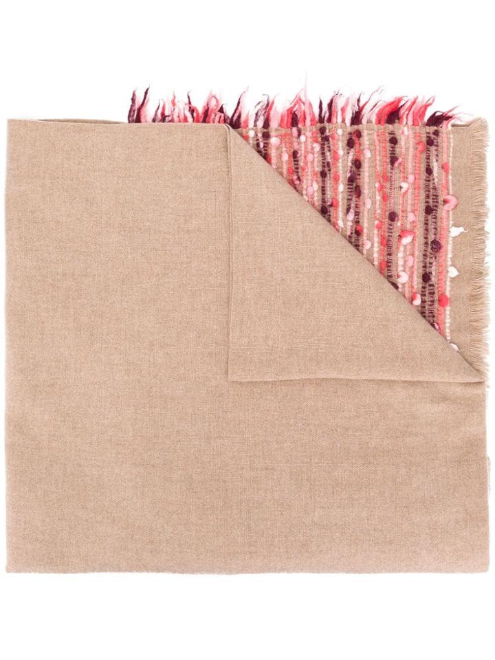 Faliero Sarti Bobble Knit Trim Scarf - Nude & Neutrals