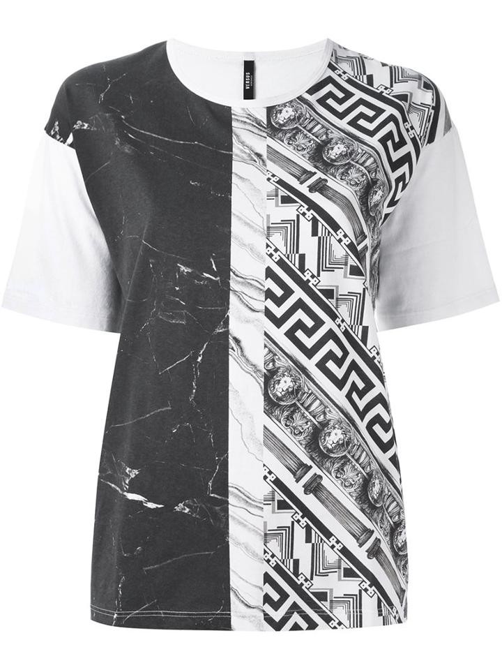 Versus 'marble & Elements' T-shirt, Women's, Size: Medium, White, Cotton