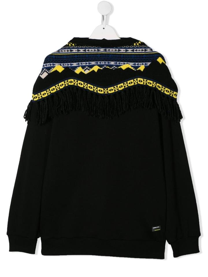 Cinzia Araia Kids Teen Poncho Sweatshirt - Black