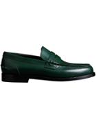 Burberry Leather Penny Loafers - Green