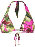 Dolce & Gabbana Printed Triangle Bikini Top - Pink
