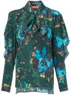 Manning Cartell Floral Pussybow Blouse - Blue