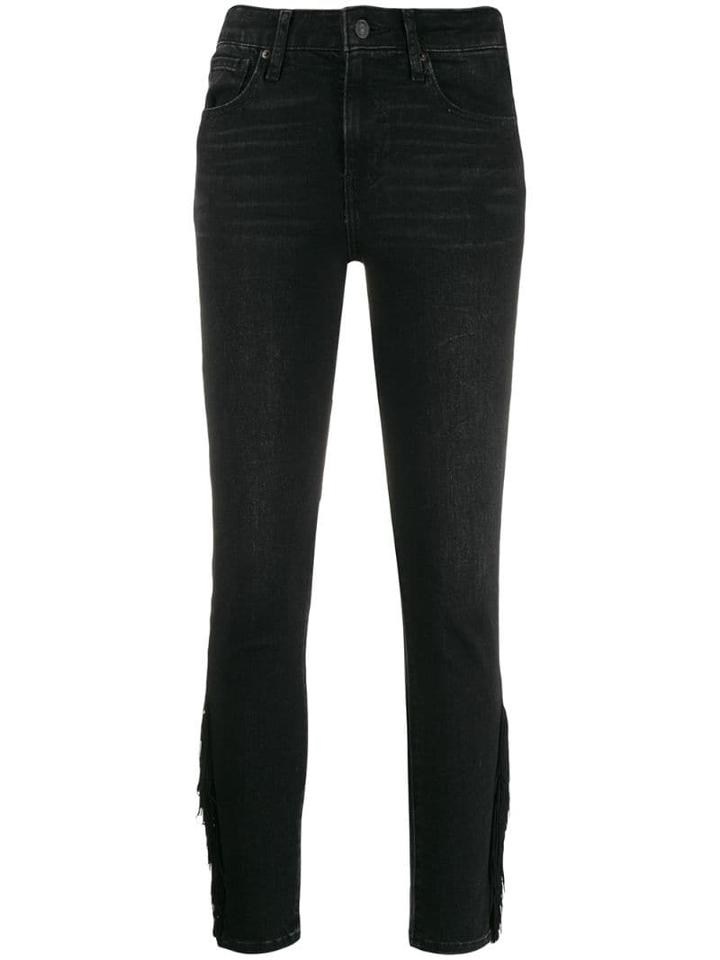 Levi's Fringed Hem Skinny Jeans - Black