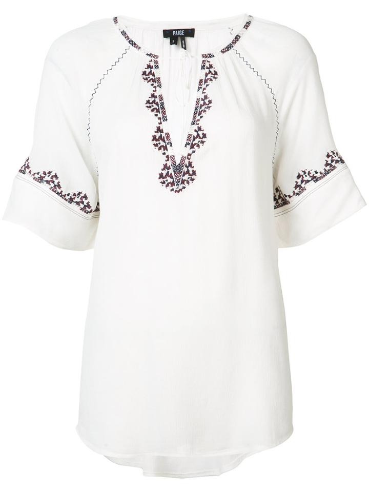 Paige - Chessa Embroidered Blouse - Women - Viscose - L, White, Viscose