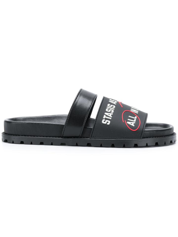 Sacai Vector Motif Sliders - Black