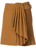 Alberta Ferretti Pleated Skirt - Brown
