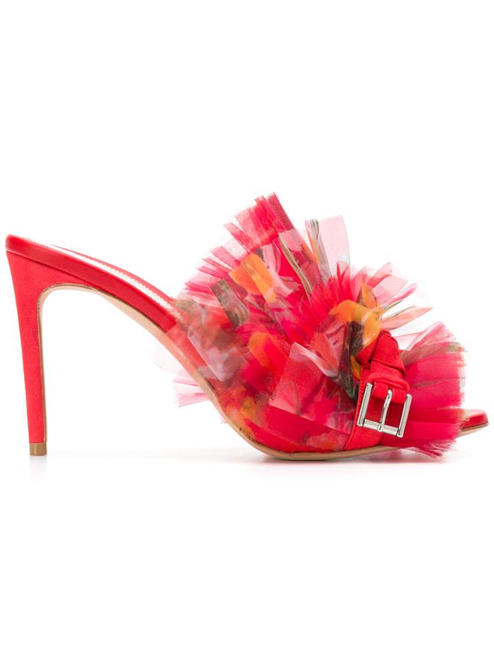 Alexander Mcqueen Chiffon-layered Mules