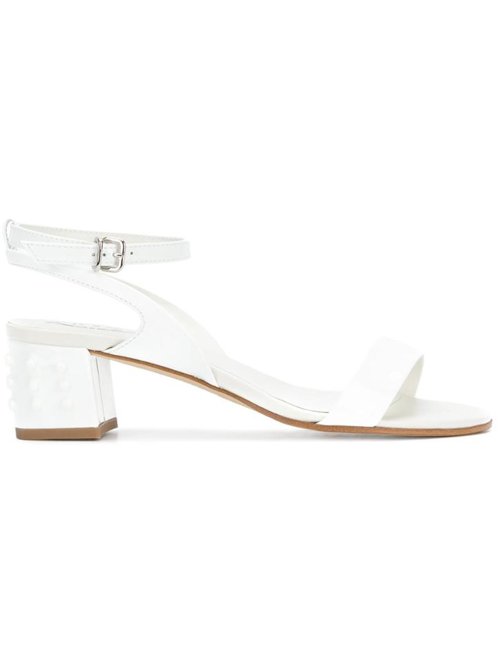 Tod's Stud Detail Block-heel Sandals - White
