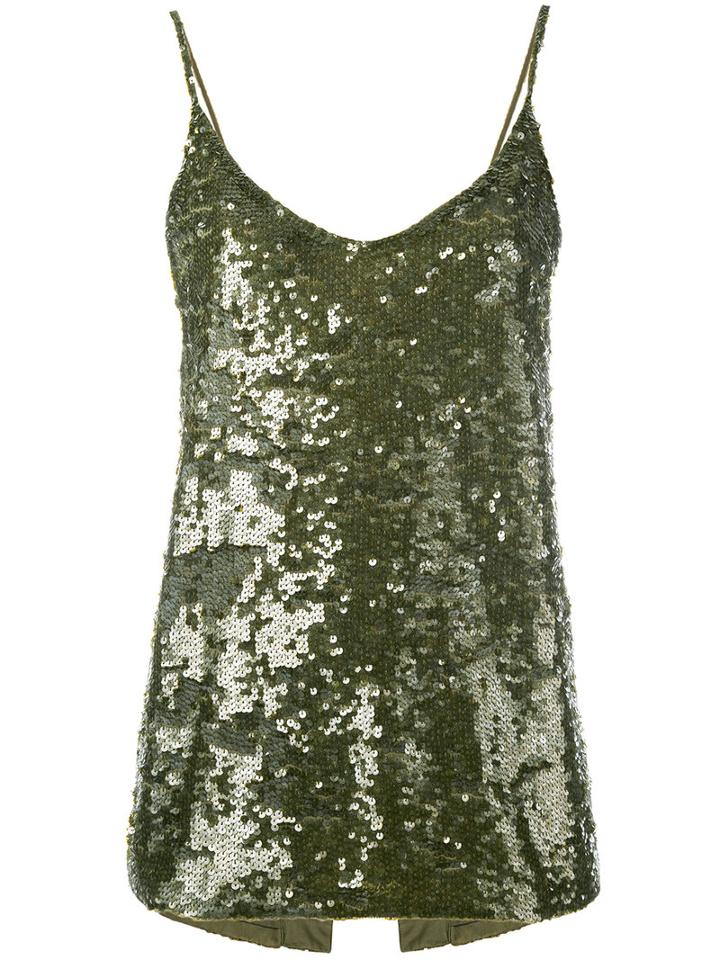 P.a.r.o.s.h. - Sequin Camisole Top - Women - Polyamide/spandex/elastane - M, Green, Polyamide/spandex/elastane