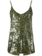 P.a.r.o.s.h. - Sequin Camisole Top - Women - Polyamide/spandex/elastane - M, Green, Polyamide/spandex/elastane