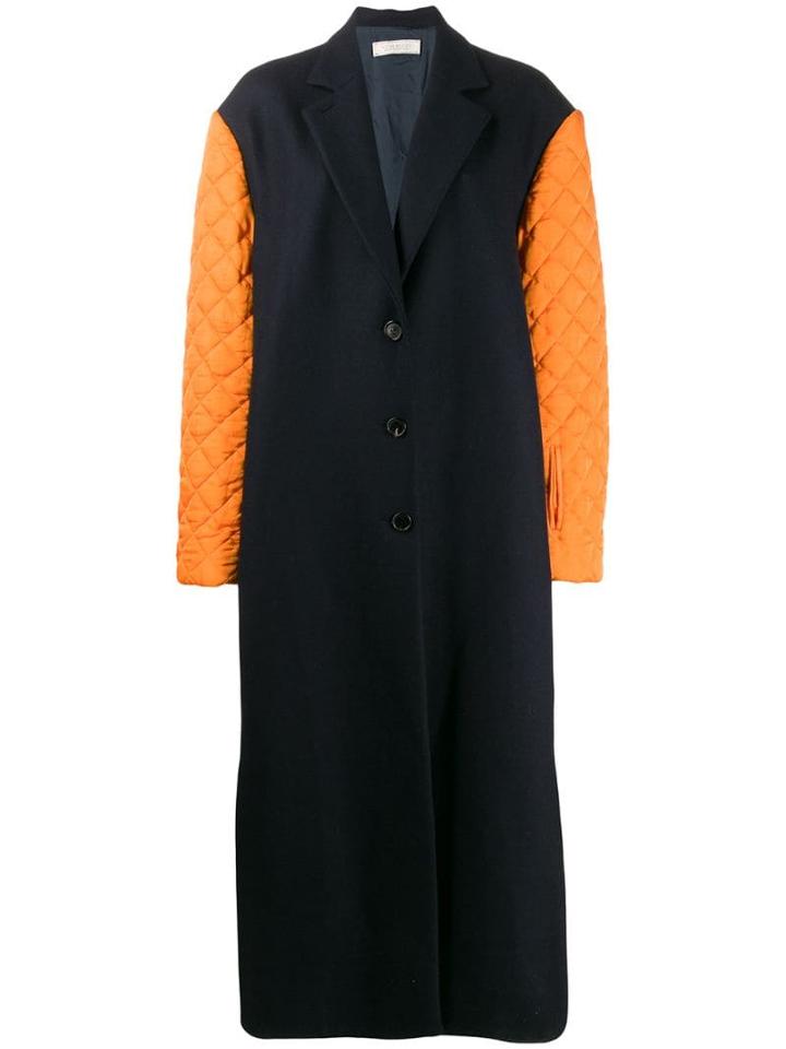 Nina Ricci Contrasting Sleeve Coat - Blue