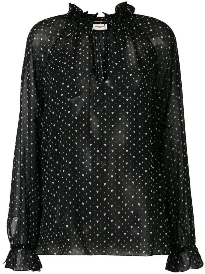 Saint Laurent Heart-print Blouse - Black
