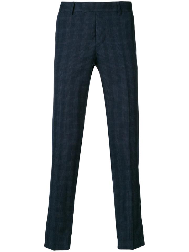 Tiger Of Sweden Checked Tailored Trousers - Blue