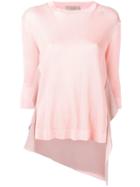 Maison Flaneur Ruffle Panel Knitted Top - Pink