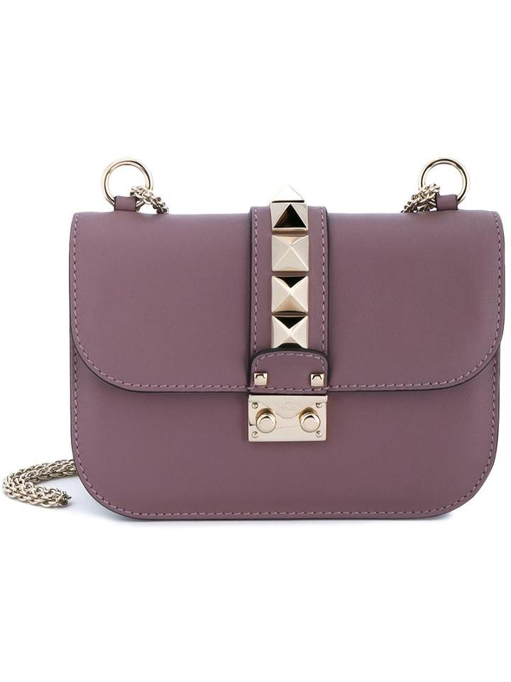 Valentino Valentino Garavani 'glam Lock' Shoulder Bag, Women's, Pink/purple, Leather/metal