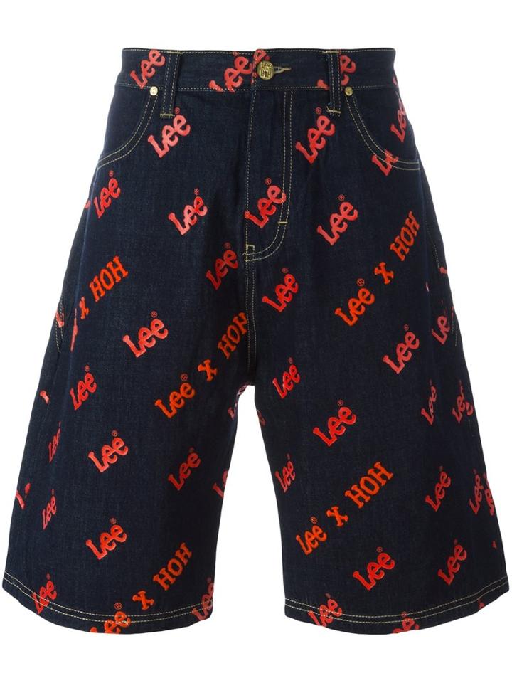 House Of Holland 'hoh X Lee Collaboration' Shorts, Men's, Size: 36, Blue, Cotton/polyester