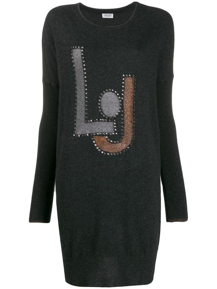 Liu Jo Studded Logo Jumper - Grey