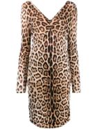 Roberto Cavalli Leopard Print Dress - Brown