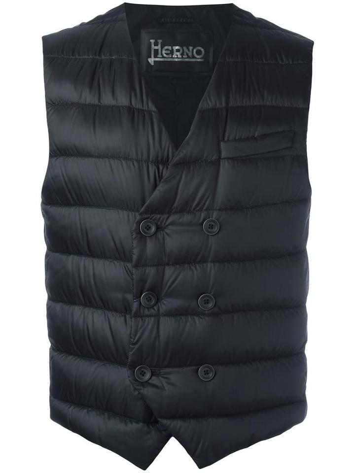 Herno Padded Vest, Men's, Size: 50, Black, Polyamide/feather Down