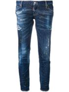 Dsquared2 Paint Splattered Skinny Jeans - Blue