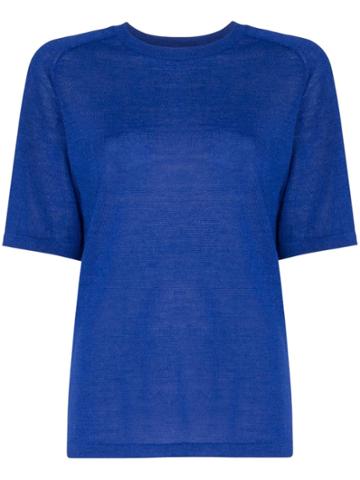 Carcel Uni Short Sleeve Alpaca Wool T-shirt - Blue