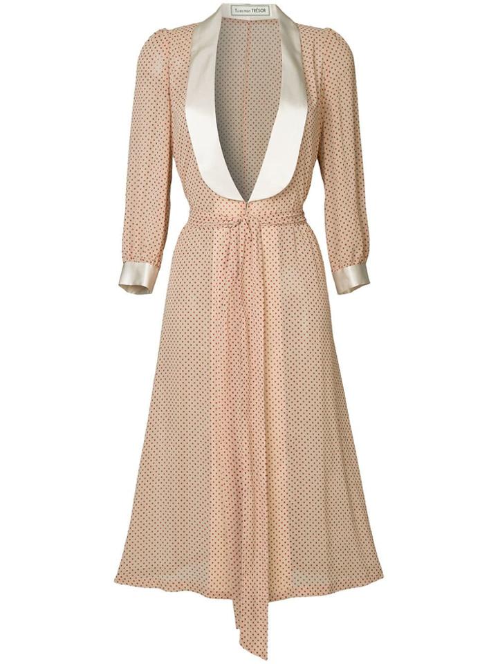 Tu Es Mon Trésor Polka Dot Midi Dress - Nude & Neutrals