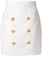 Balmain Double-breasted Skirt - White