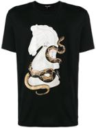 Roberto Cavalli Horse Snake T-shirt - Black