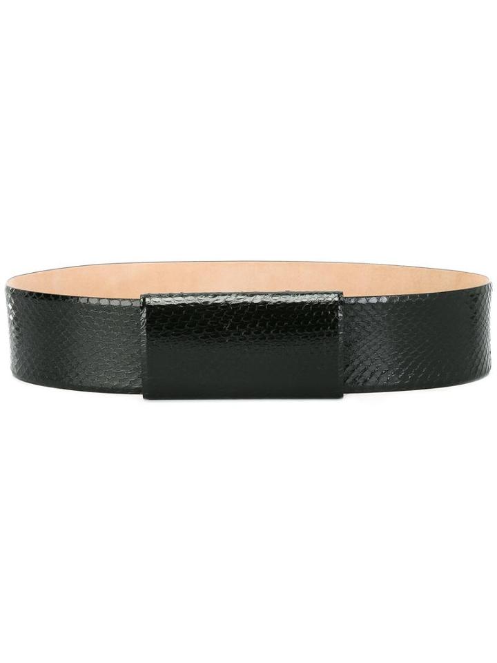Max Mara Buckleless Belt, Women's, Size: Medium, Black, Leather