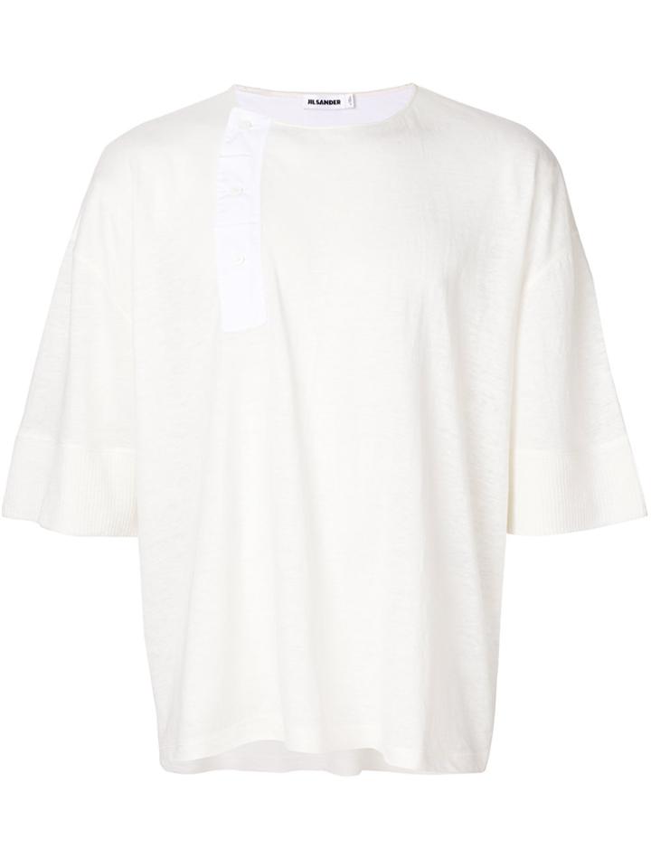 Jil Sander Buttoned Detail T-shirt - White