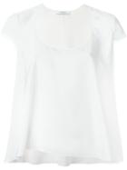 Givenchy Cape Detail Blouse, Women's, Size: 38, White, Silk