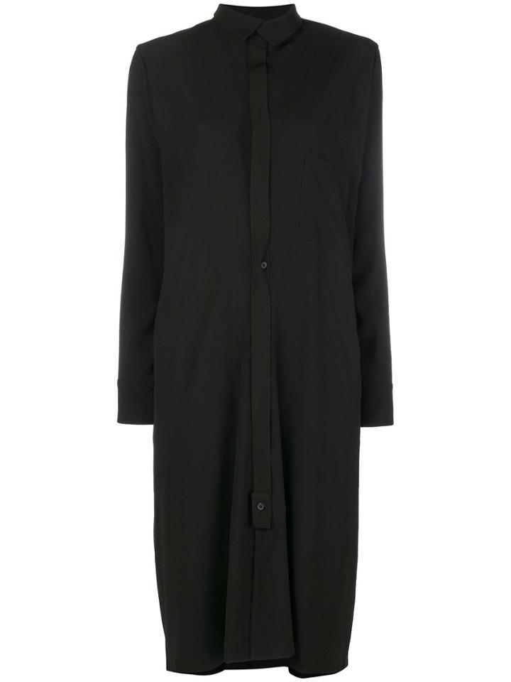 Y's Crepe Shirt Dress - Black