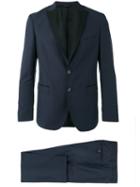 Tonello - Contrast Lapel Suit - Men - Cupro/virgin Wool - 50, Blue, Cupro/virgin Wool