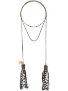 Silvia Gnecchi Fringe Wrap Around Necklace - Black