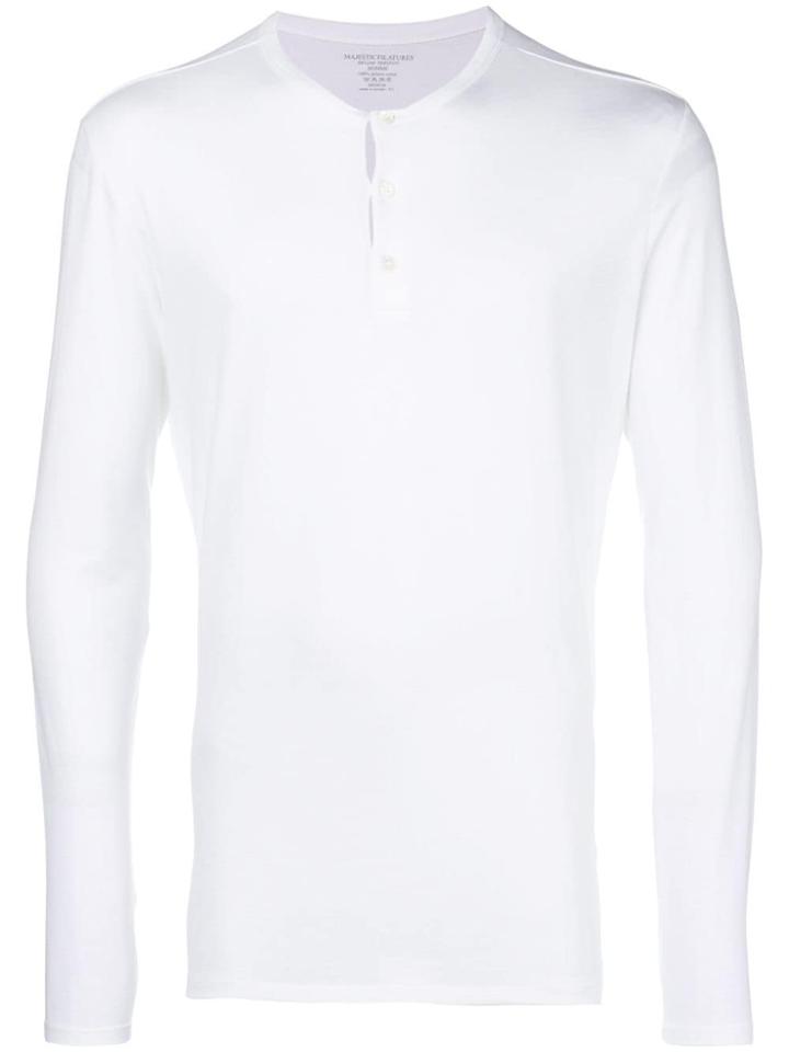 Majestic Filatures Long-sleeve Buttoned T-shirt - White