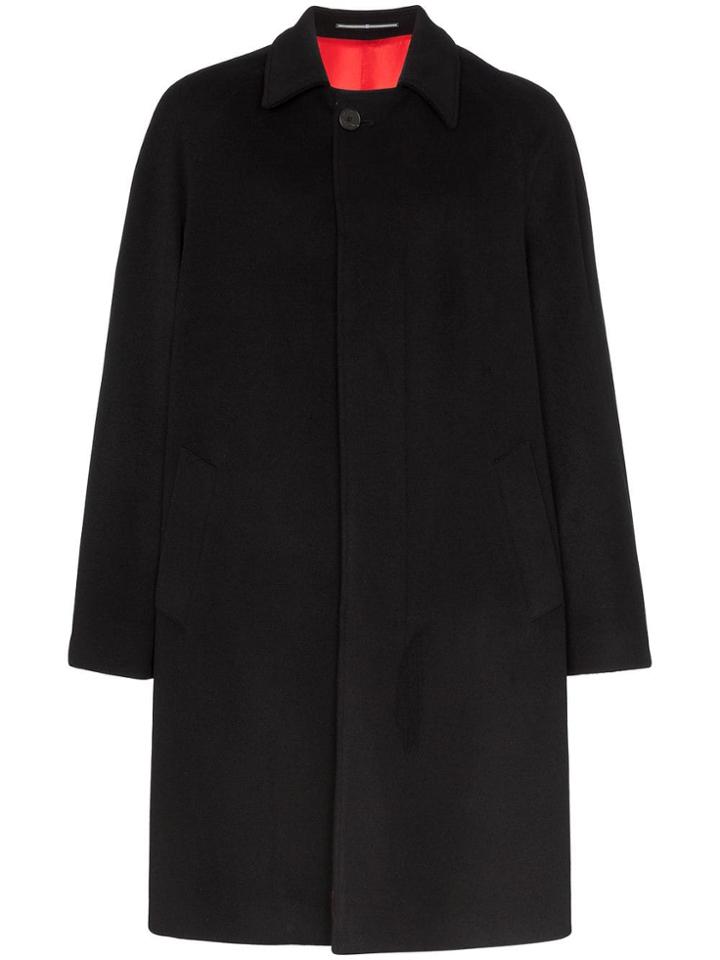 Givenchy Lined Single Breasted Coat - Black