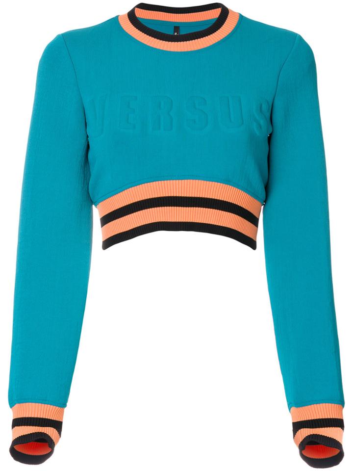 Versus Thin-waisted Cropped Sweatshirt - Blue