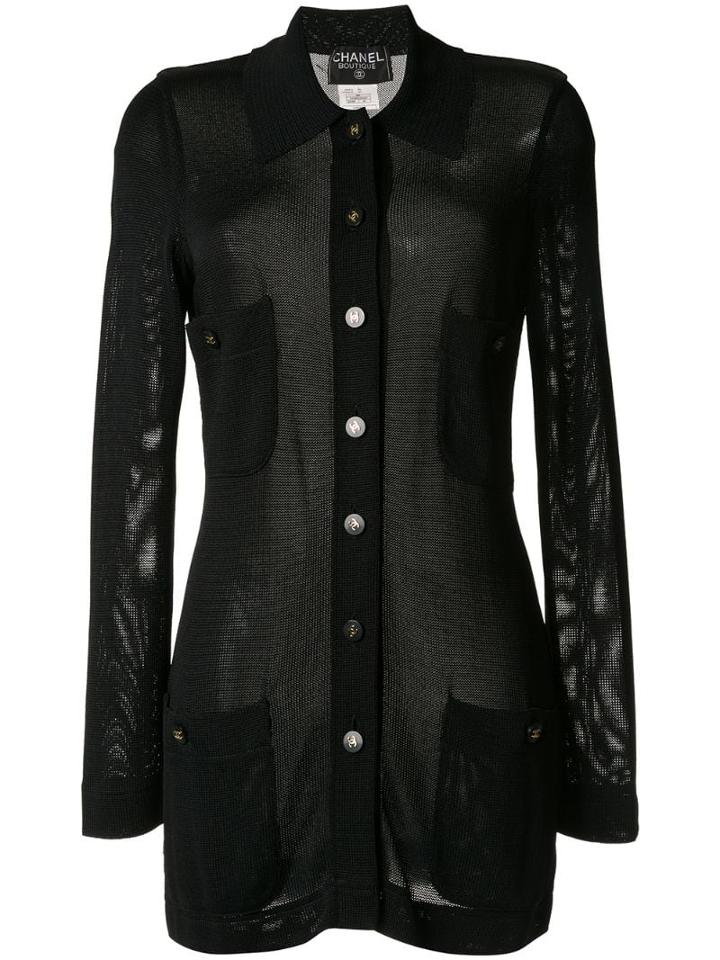Chanel Pre-owned Semi-sheer Cardigan - Black